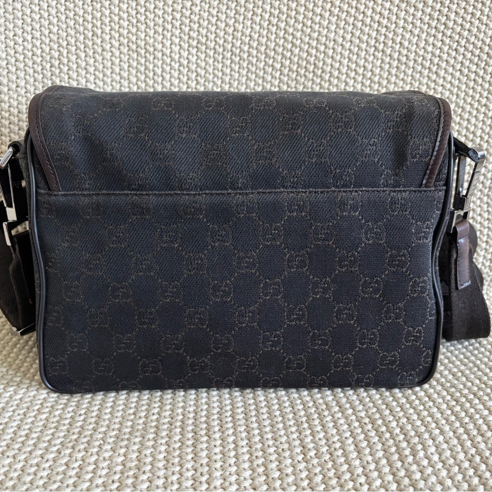 Gucci Dark Brown Canvas & Leather Messenger Bag - Picture 2 of 14